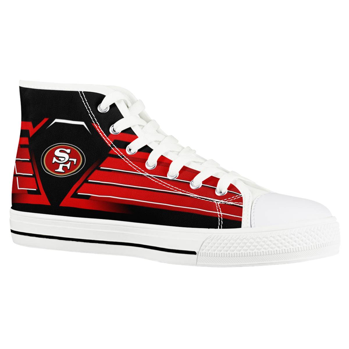 Women's San Francisco 49ers High Top Canvas Sneakers 003
